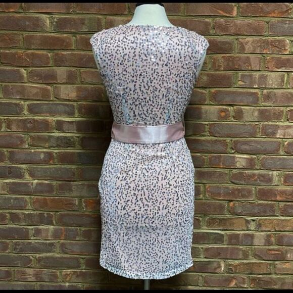 VENUS Pink & Silver Sequins Short Sleeve Dress 
Size 2 - Picture 2 of 5